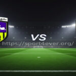 بث مباشر لمباراة الاهلي مع المقاولون العرب في الدوري المصري، شعار النادي الأهلي ونادي المقاولون العرب على خلفية ملعب، موقع sport4ever.org.