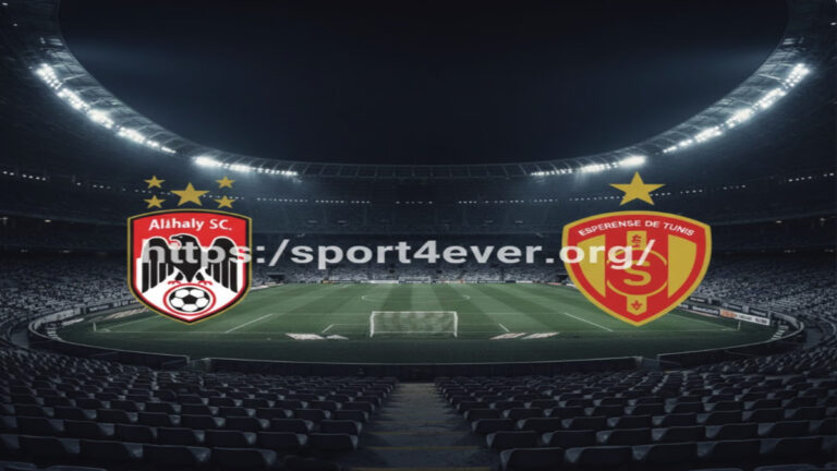 شعار الأهلي والترجي مع خلفية لاستاد القاهرة خالي من الجماهير - sport4ever.org