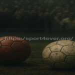 كرتان باللونين الأحمر والأبيض على ملعب كرة قدم تعبيراً عن هزيمة الأهلي والزمالك في الدوري المصري.