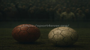 كرتان باللونين الأحمر والأبيض على ملعب كرة قدم تعبيراً عن هزيمة الأهلي والزمالك في الدوري المصري.