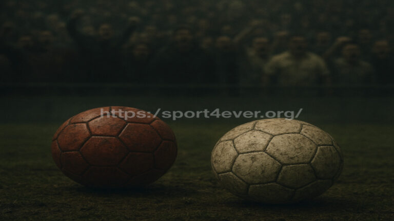 كرتان باللونين الأحمر والأبيض على ملعب كرة قدم تعبيراً عن هزيمة الأهلي والزمالك في الدوري المصري.