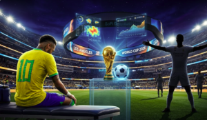 Visual representation of Neymar Jr and Kylian Mbappé preparation for World Cup 2026 at SoFi Stadium in Los Angeles.