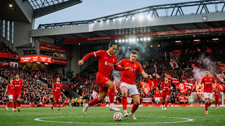 Liverpool vs Nottingham Forest at Anfield in Premier League