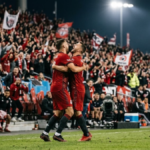 Toronto FC players celebrate their 2-1 win over Inter Miami