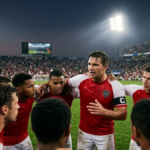 Great sports captain motivating teammates before a match