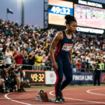 Athlete focused under pressure before a decisive competition