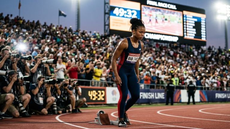 Athlete focused under pressure before a decisive competition