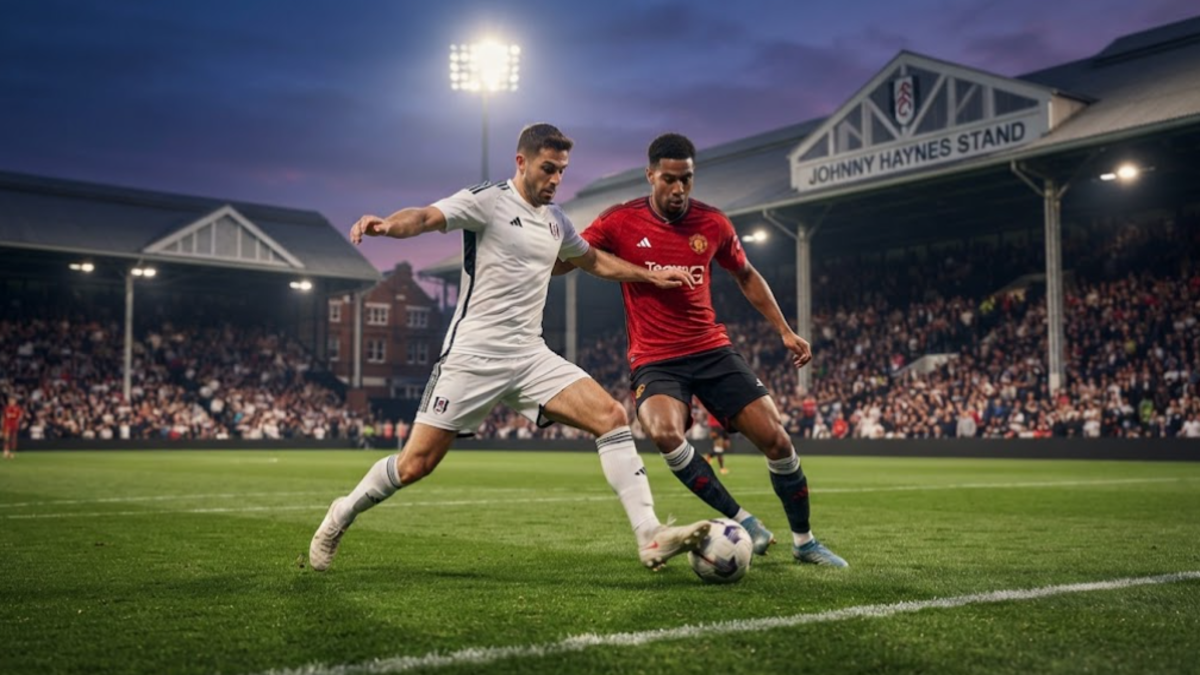 Fulham vs Manchester United Premier League match at Craven Cottage