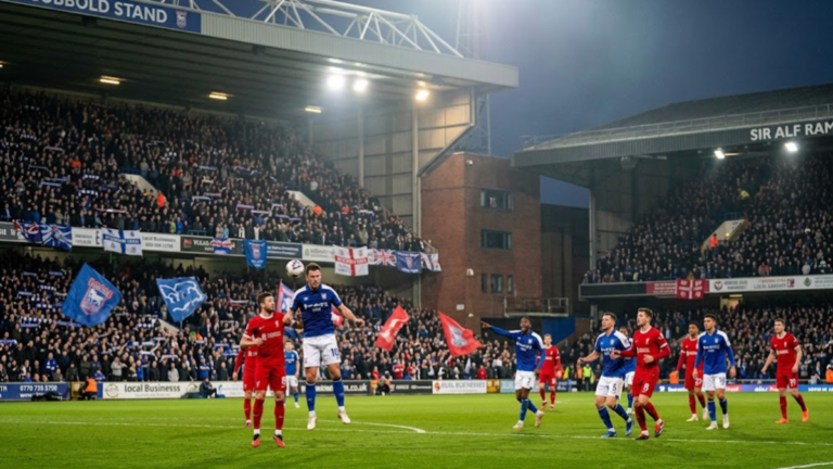 Ipswich Town vs Liverpool Premier League match at Portman Road