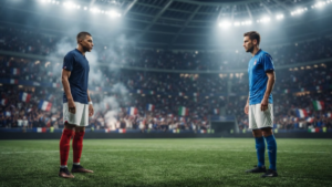 France vs Italy players facing each other before a UEFA Nations League match