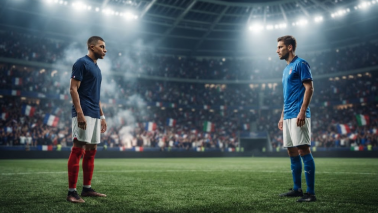 France vs Italy players facing each other before a UEFA Nations League match