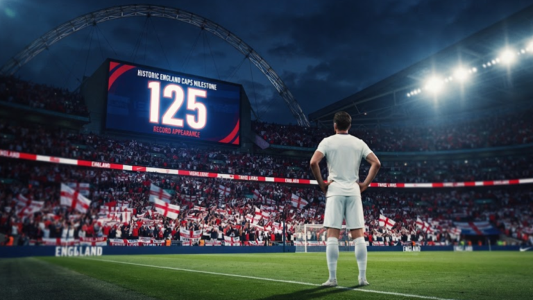 Harry Kane celebrates England caps record at Wembley
